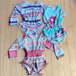 Bailey’s Blossoms pompom rompers bundle